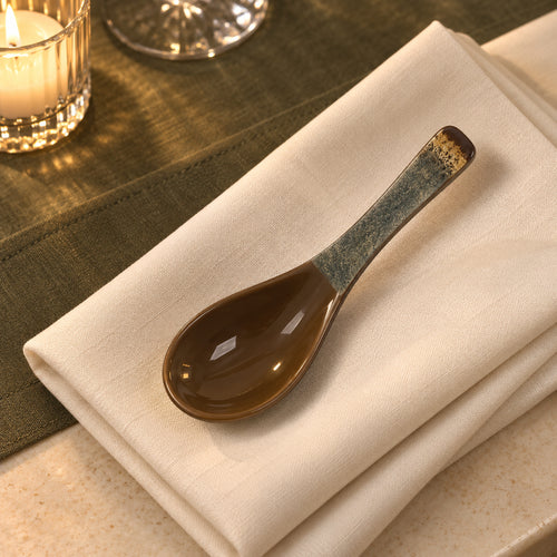 Glaze Ceramic Soup Bowl & Spoon Set 12 Pcs