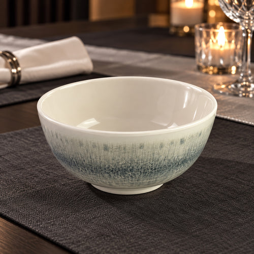 Glaze Ceramic Soup Bowl & Spoon Set 12 Pcs