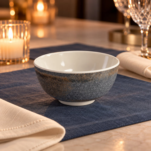 Glaze Ceramic Soup Bowl & Spoon Set 12 Pcs