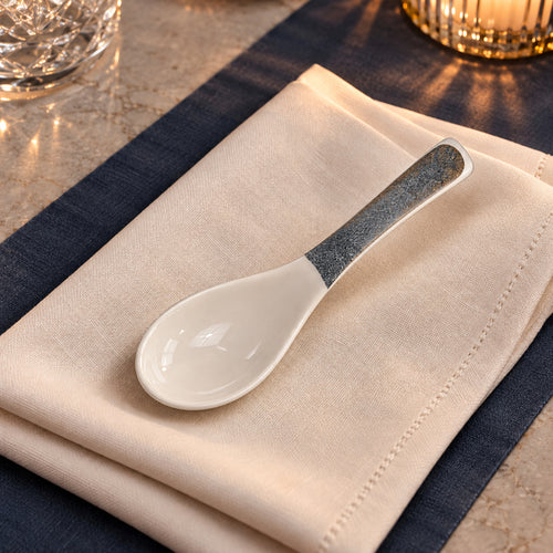 Glaze Ceramic Soup Bowl & Spoon Set 12 Pcs