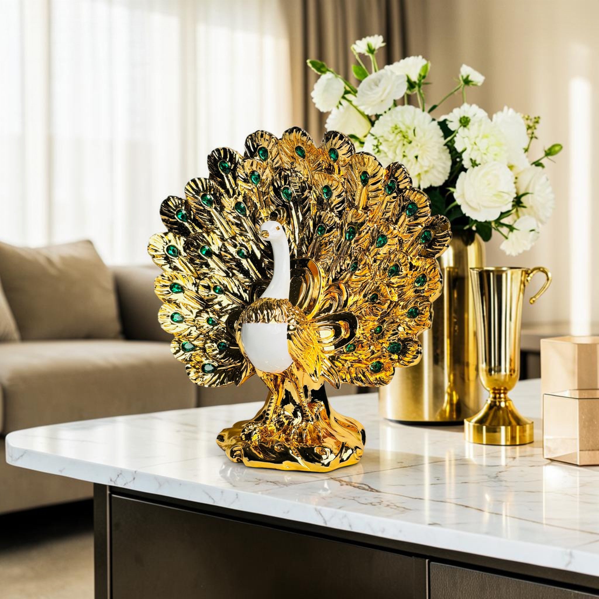 Blooming Peacock Showpiece