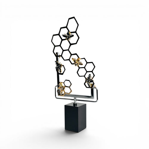 Modern Hexagon Bee Art Decor Sculpture