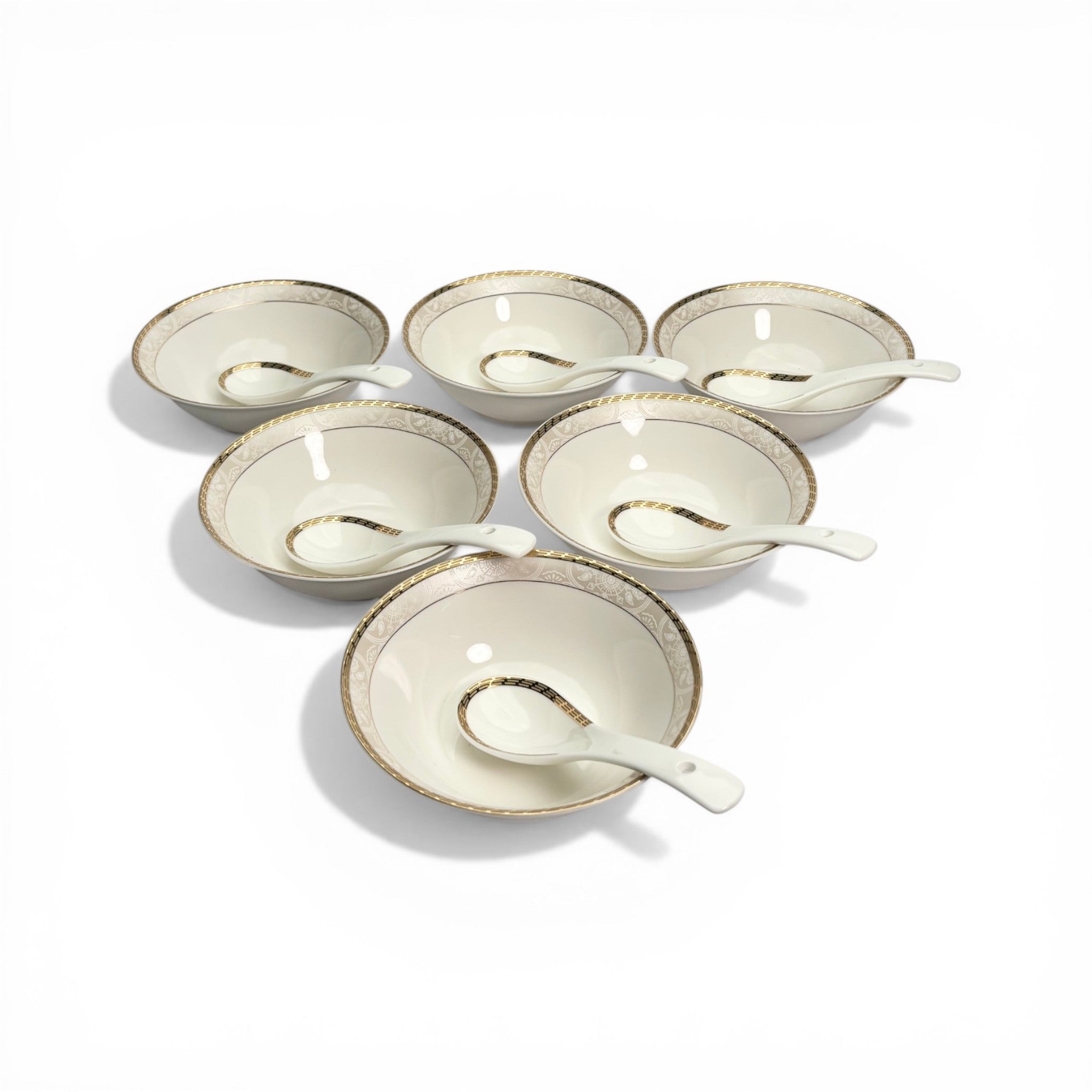 Pearl Gold Charm 12pc Bowl Set
