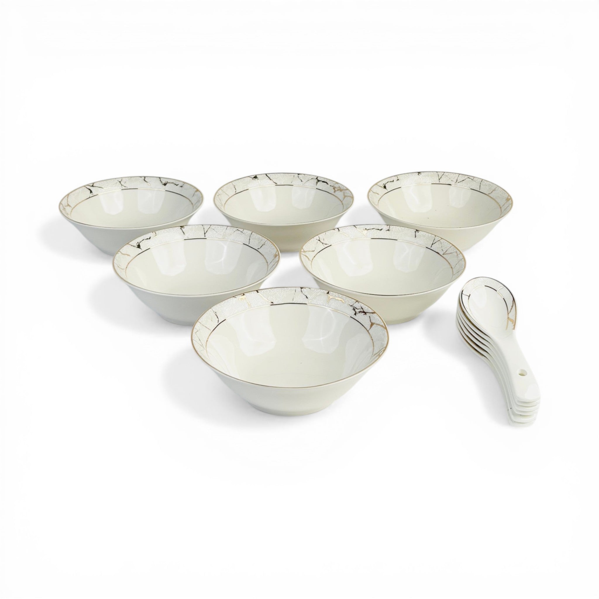Pearl Luxury Marble 12pc Bowl Set