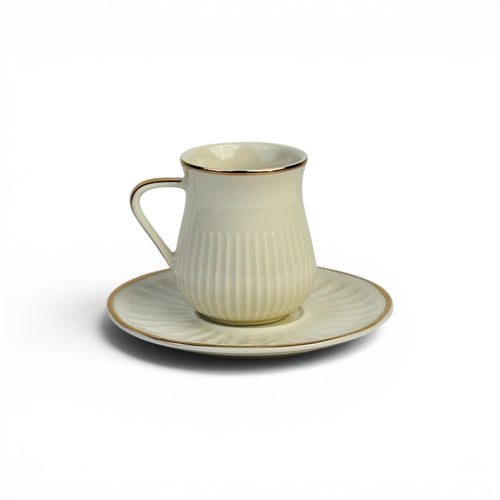 Luxury Ceramic Cup & Saucer Set - Set of 12