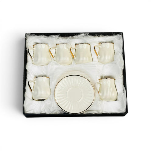 Luxury Ceramic Cup & Saucer Set - Set of 12