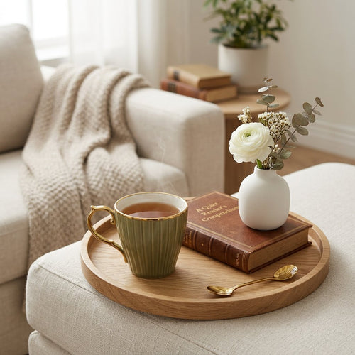 Vintage Gold Accented Mugs Set of 6 (200 CC)