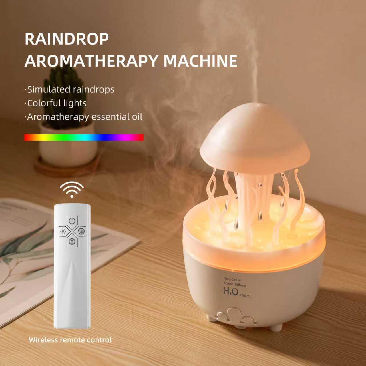 Rotating Water Drop Aroma Diffuser – Modern LED Aromatherapy Humidifier
