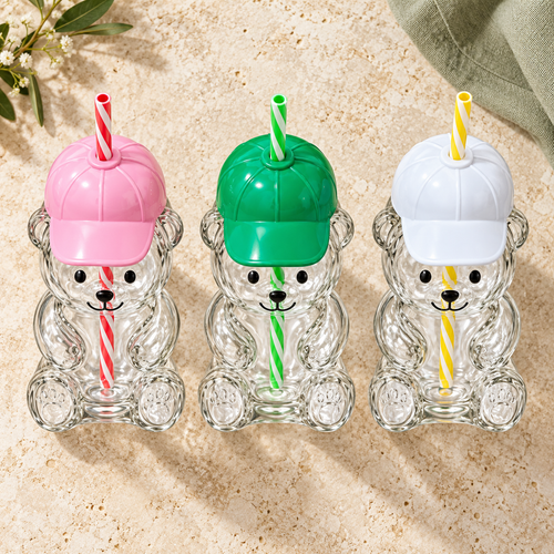 Teddy Bear Glass Sipper