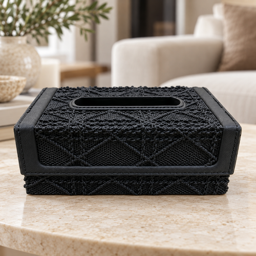 Geometric Cannage Textured Tissue Box Holder