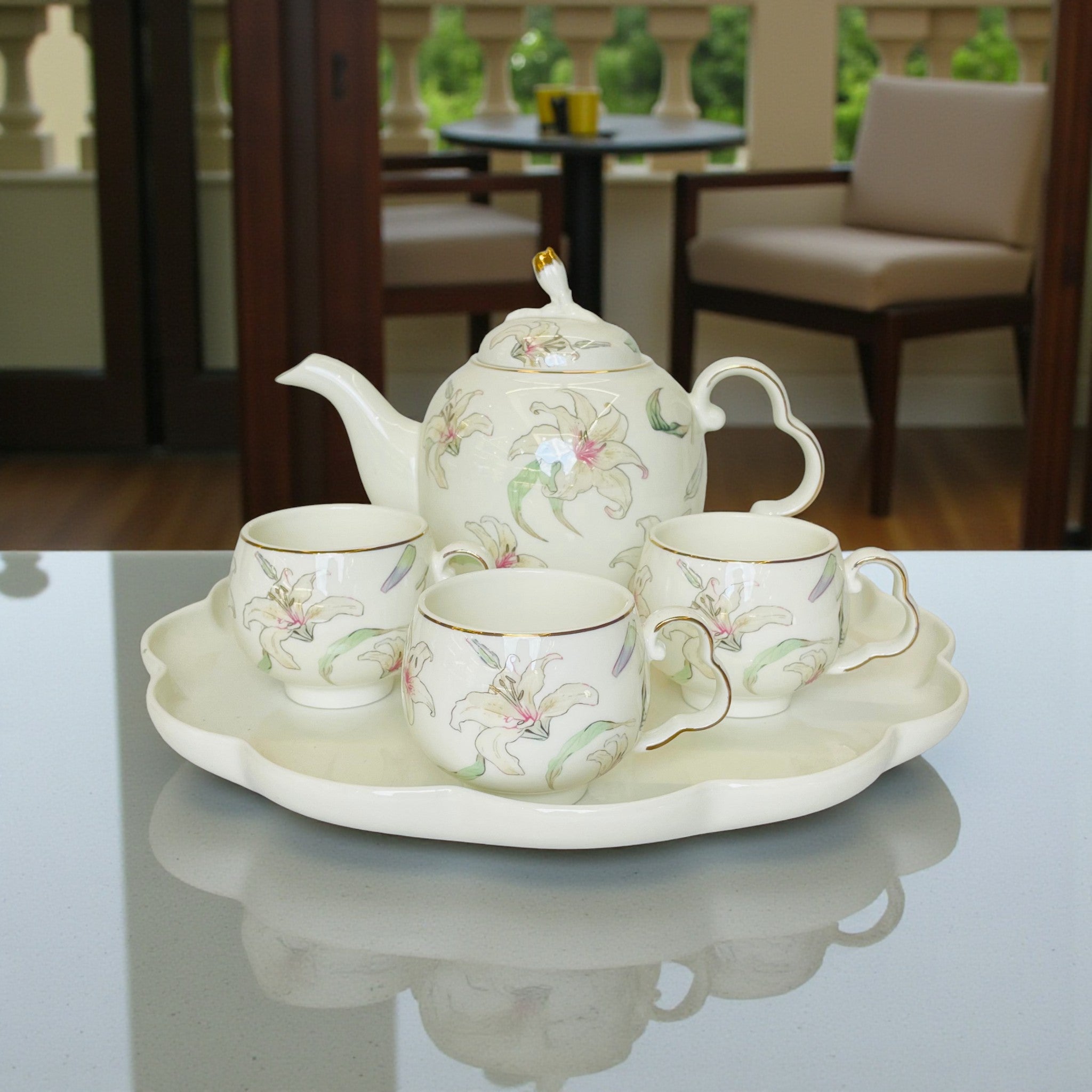 Floral Tea Set - Set of 9