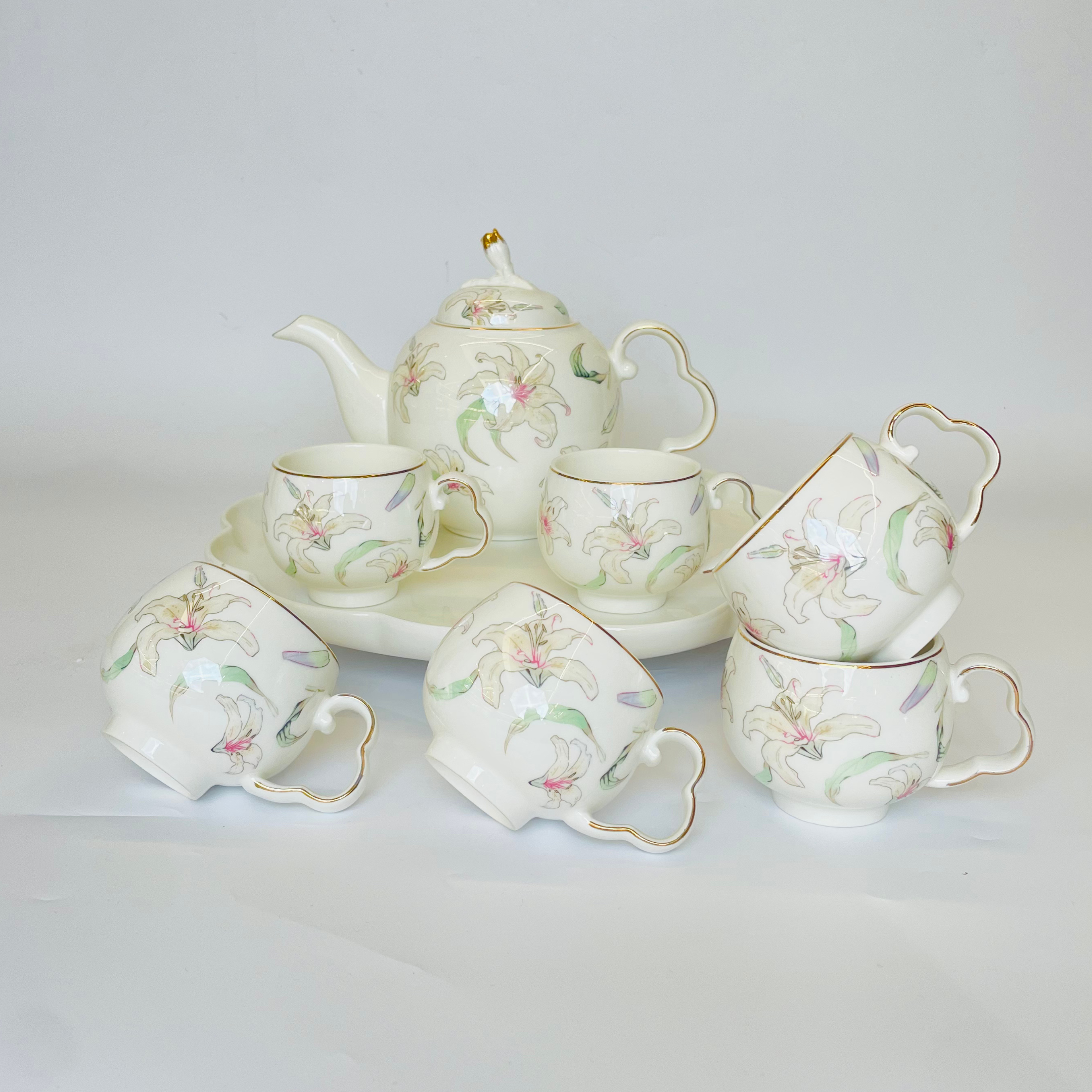 Floral Tea Set - Set of 9