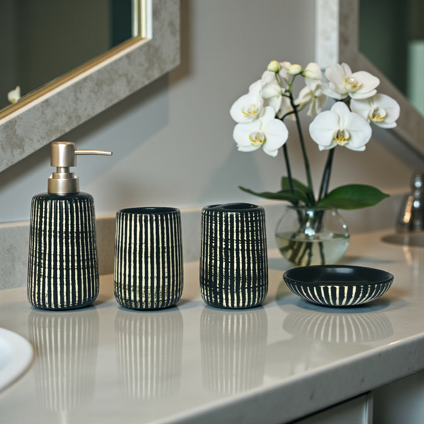 Designer Bathroom Dispenser Set