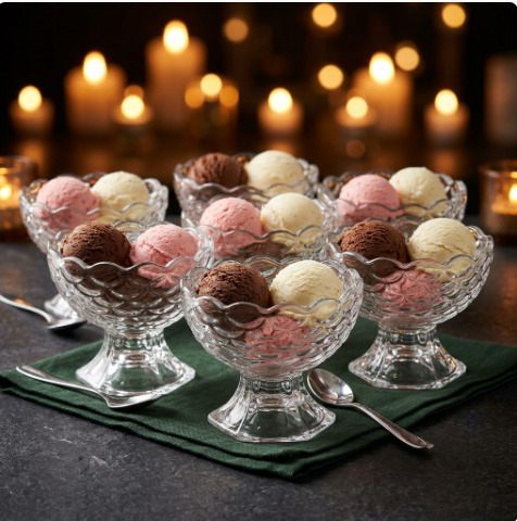 Premium Glass Ice Cream Cup Set of 6