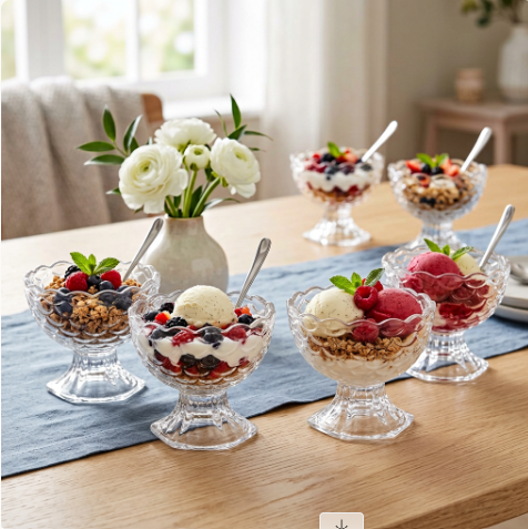 Premium Glass Ice Cream Cup Set of 6