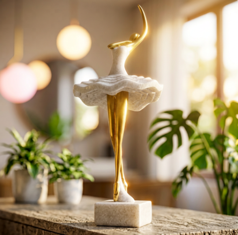 Modern Abstract Ballet Dancer Sculpture