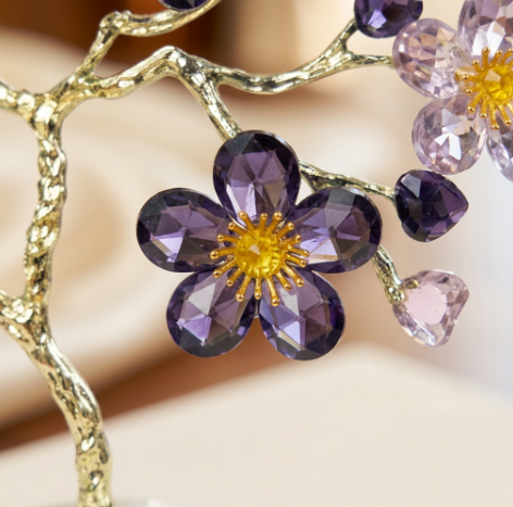 Crystal Plum Blossom Bonsai Tree Sculpture