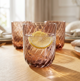 Smoky Rose Swirl Crystal Glass Set of 6 (350 ML)