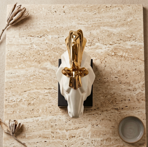 Regal Geometric Horse Head Bust Sculpture