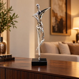 Abstract Silver Dancer Decorative Sculpture