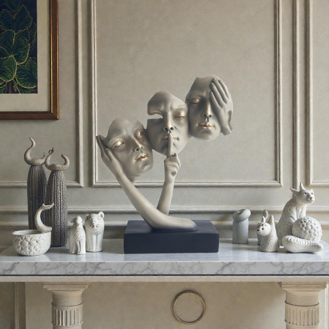 Expressions Abstract Face Sculpture