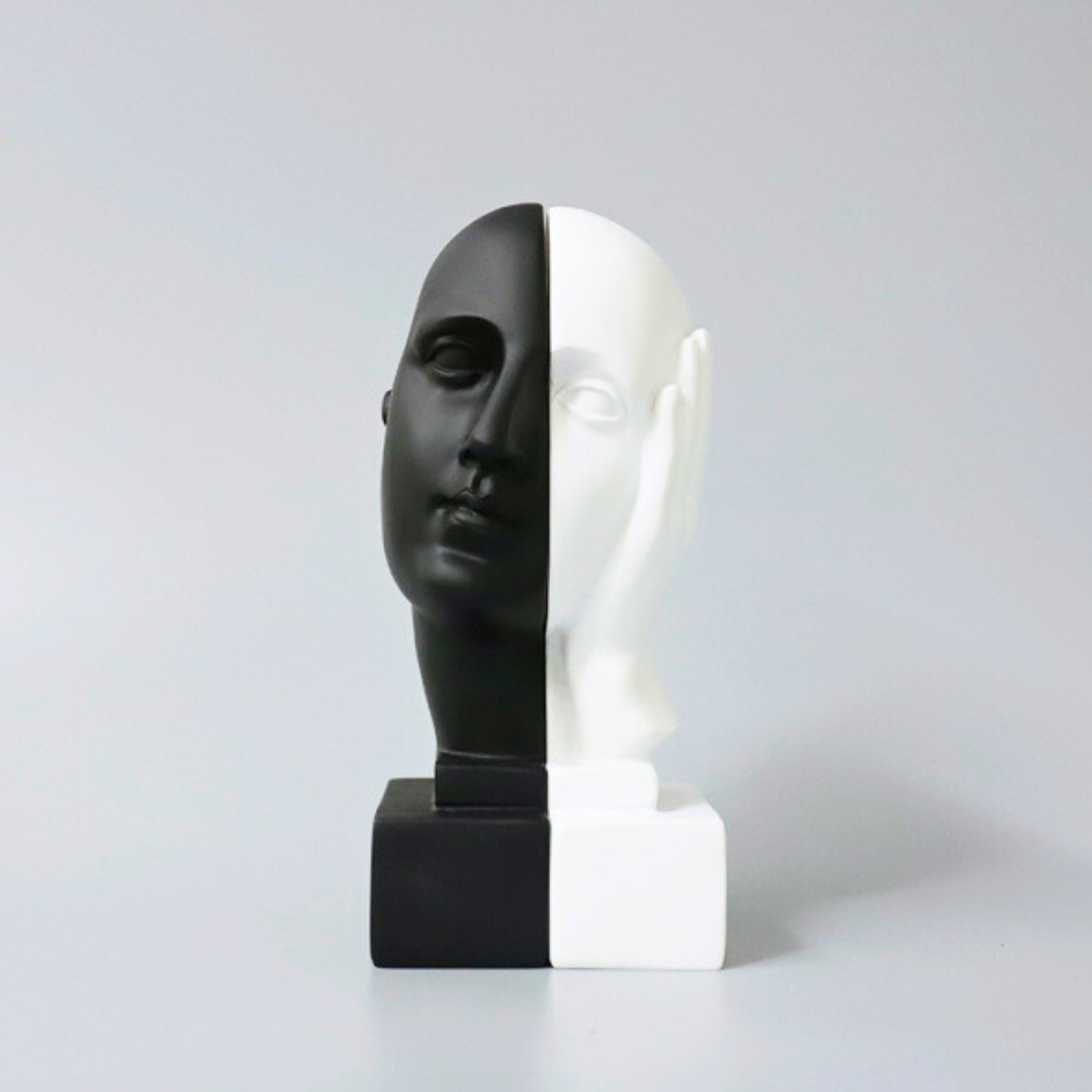 Black & White Face Bookend