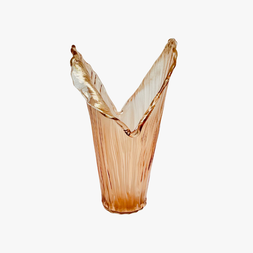 Elegant Peach Glass Accent Vase