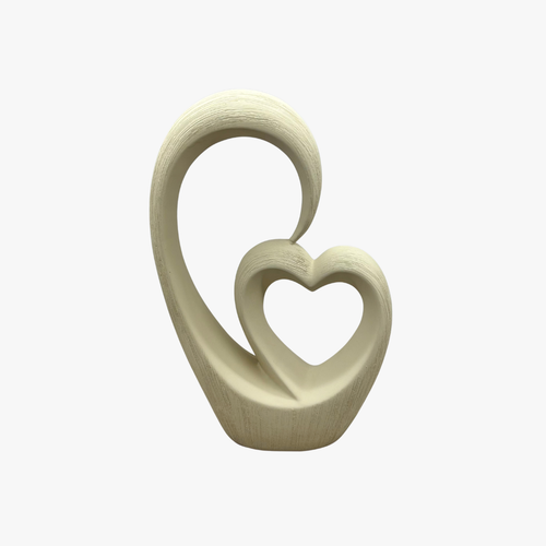 Abstract Dual Heart Ceramic Sculpture