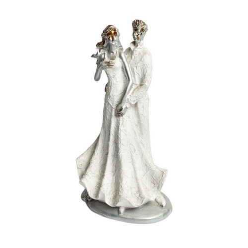 Elegant Silver Couple Figurine