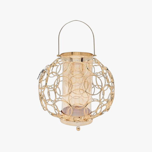 Elegant Geometric Gold Mesh Lantern