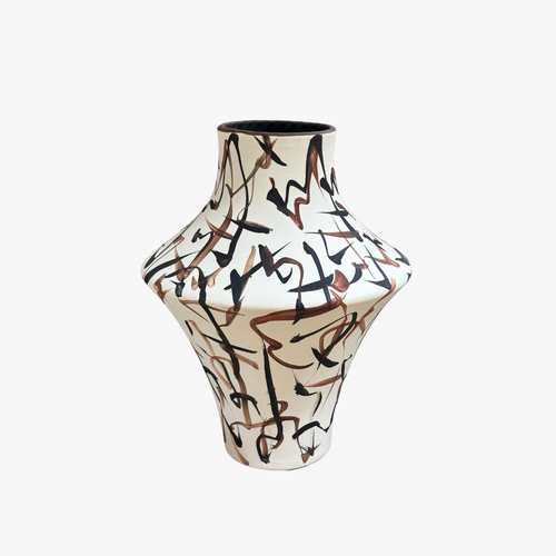 Abstract Monolithic Calligraphy Ceramic Vase