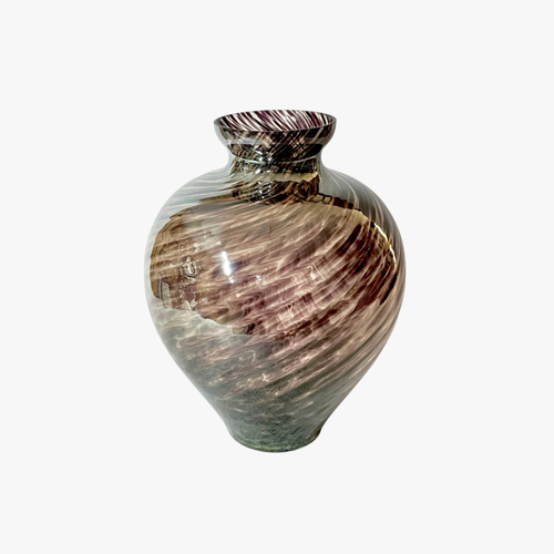 Elegant Amethyst Swirl Art Glass Vase