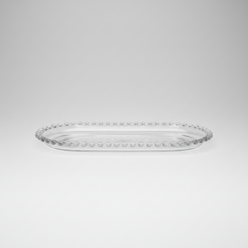 Clear Glass Beaded Edge Vanity & Dessert Tray