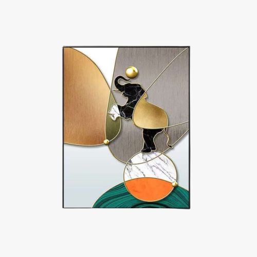 Elegant Abstract Elephant Canvas Art