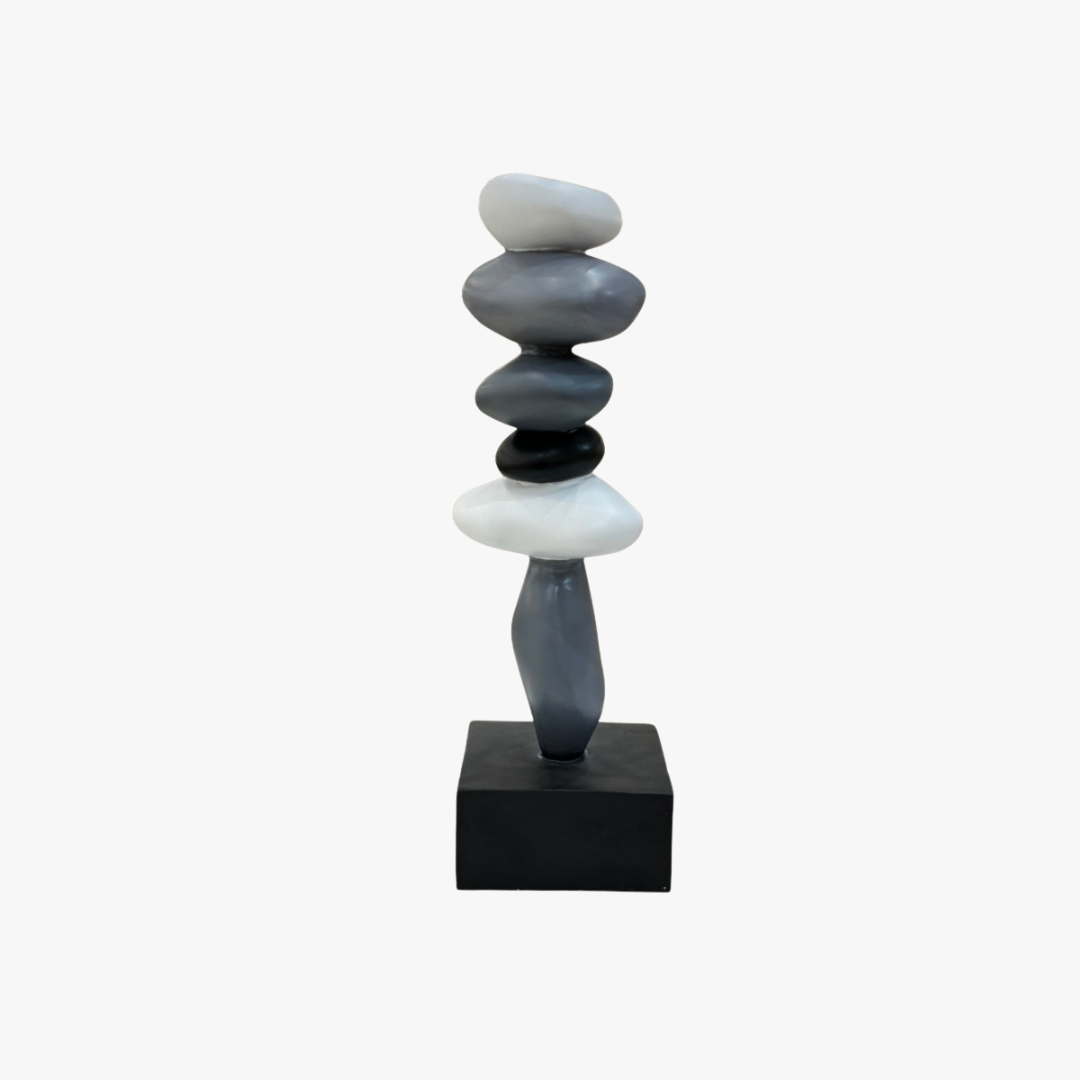 Abstract Balanced Stone Figurine on Gallery Base