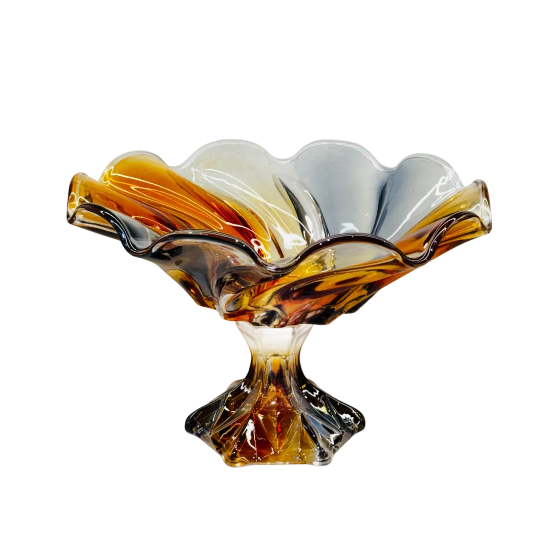 Modern Amber & Teal Rotational Glass Decor
