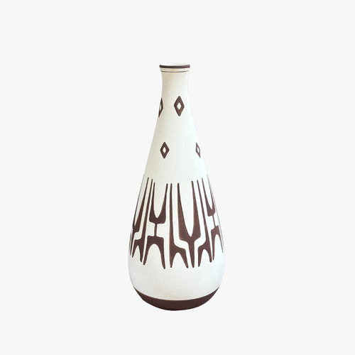 Modern Bottle Vase with Geometric Motifs