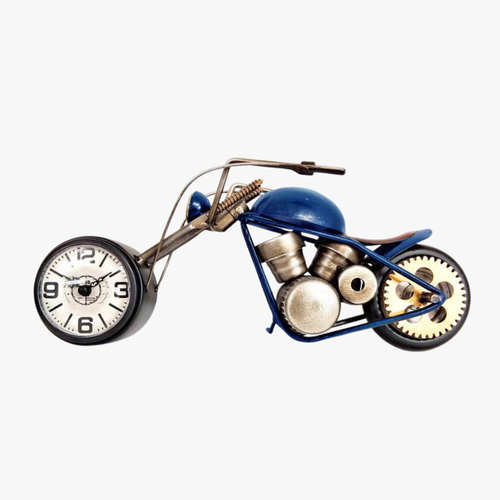 Vintage Industrial Metal Motorcycle Table Clock