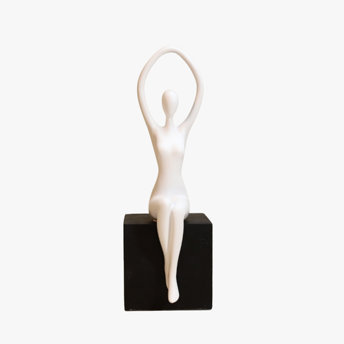 Elegant Praise Abstract Seated Figure Sculpture