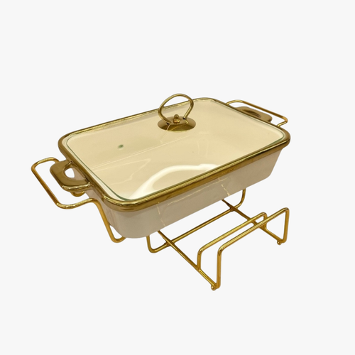 Luxe Casserole Dish with Gold Finish Stand