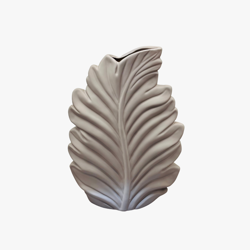 Elegant Leaf Textured Ceramic Vase