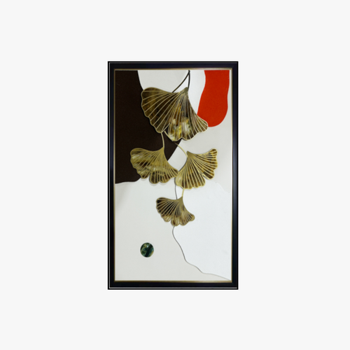 Modern Abstract Ginkgo Leaf Framed Wall Art