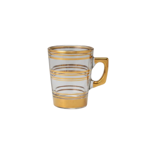 Metallic Gold Striped Glasses Set of 6