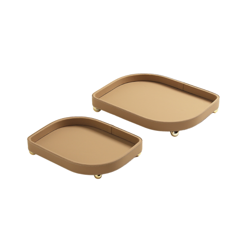 Minimalist Rounded Rectangular Tray Set of 2