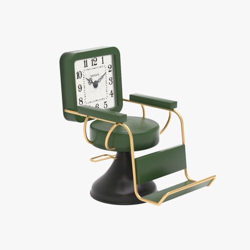 Vintage Barber Shop Chair Table Clock