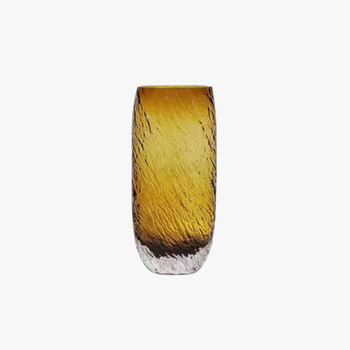 Elegant Textured Glass Cylinder Flower Vase