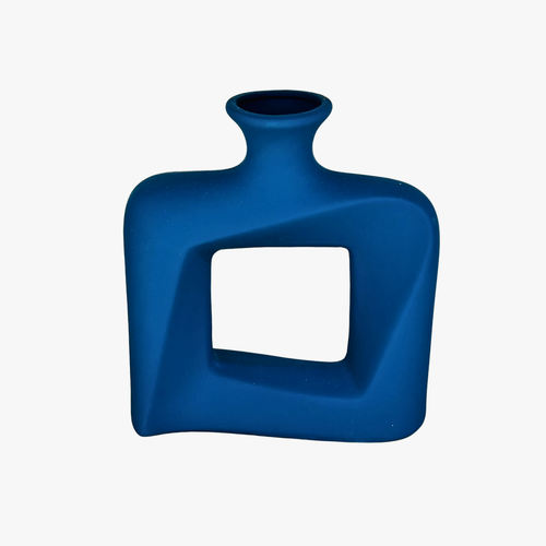 Elegant Hollow Geometric Ceramic Vase