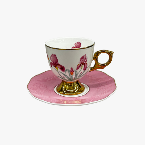 Royal Pink Floral Tea Cup & Saucer Set of 6