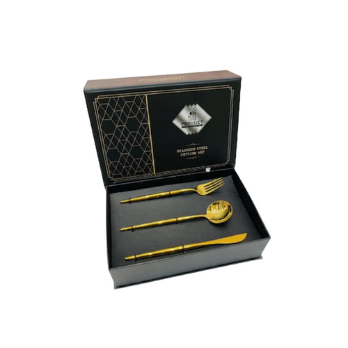 Luxury Matte Gold Cutlery 3 Piece Set
