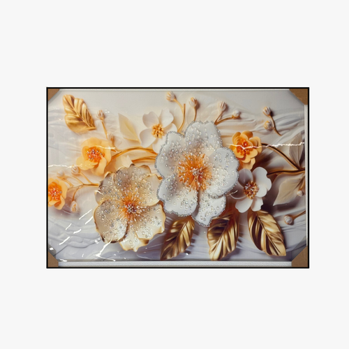 3D Textured Floral Canvas Wall Art